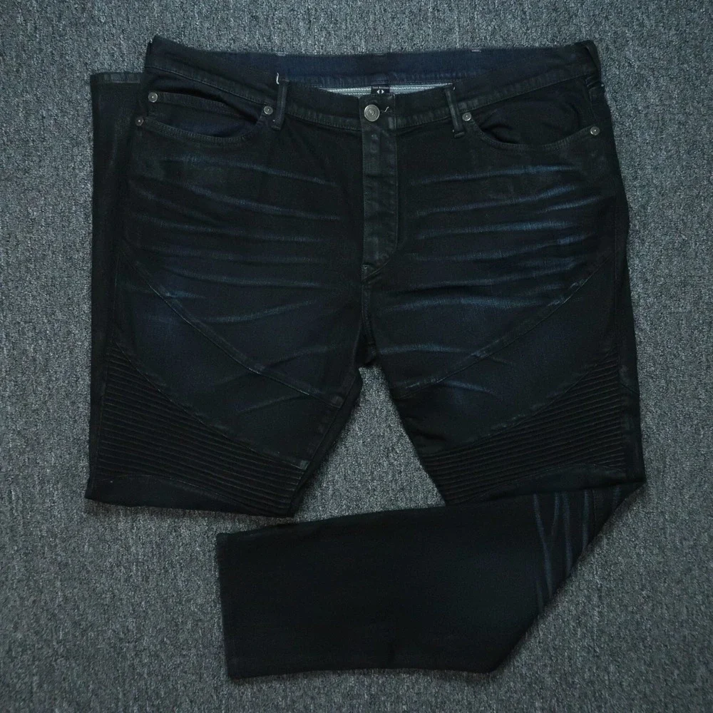 True Religion‎ Jeans Mens 44x34 Blue Geno Relaxed Slim Moto No Flap Dark Wash